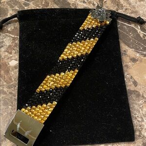 Black and Gold Beaded Bracelet